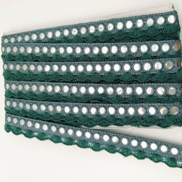 Grey Fringe Trim With Mirrors, Boho, Bohemian Trim
